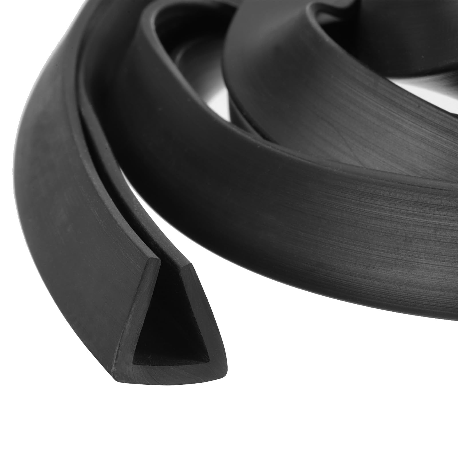 Profilé en U Quarkzman joint de protection caoutchouc noir pour bordure plate de 8mm