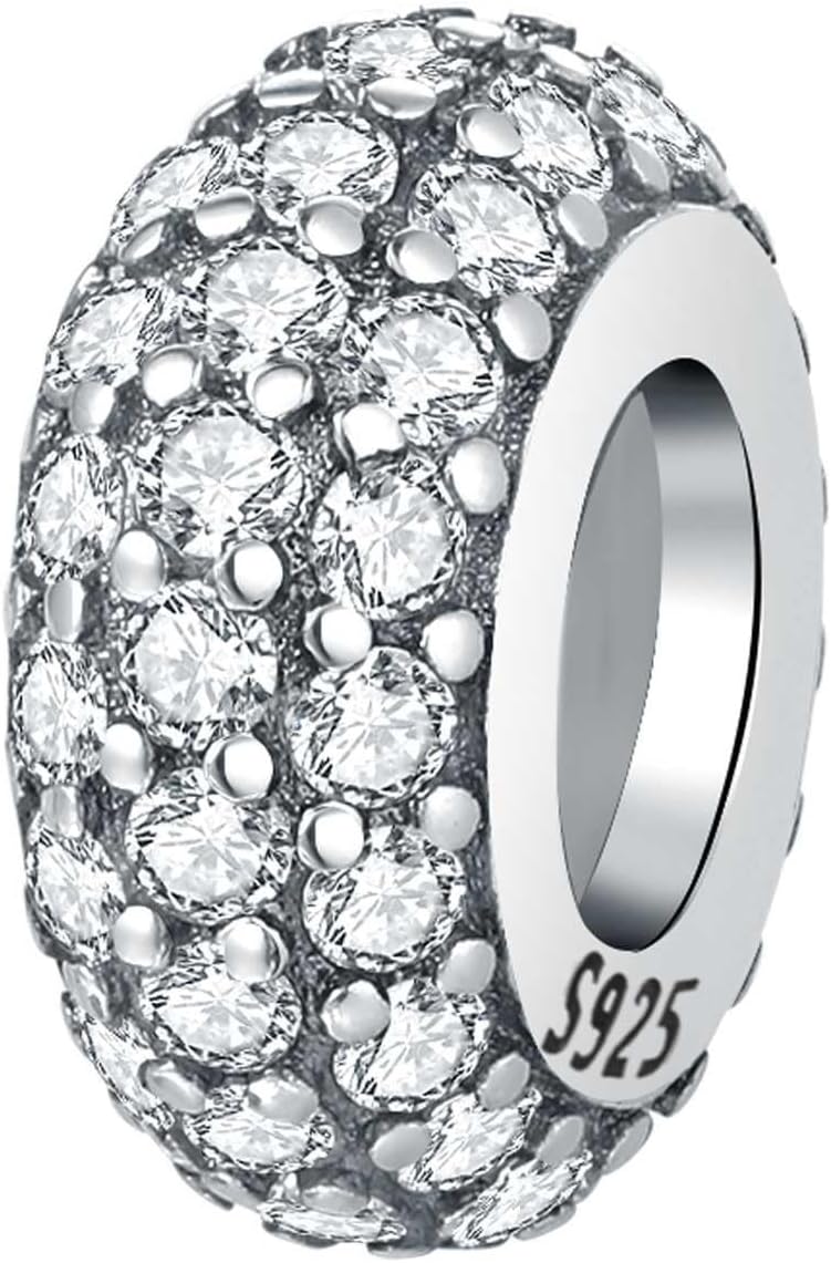 2 Pack 925 Sterling Silver Butterfly Letter Charms for Bracelets and Necklace Alphabet Initial Dangle Pendants Round Spacer Beads Pave Cubic Zirconia Jewelry Gift for Women - Image 8