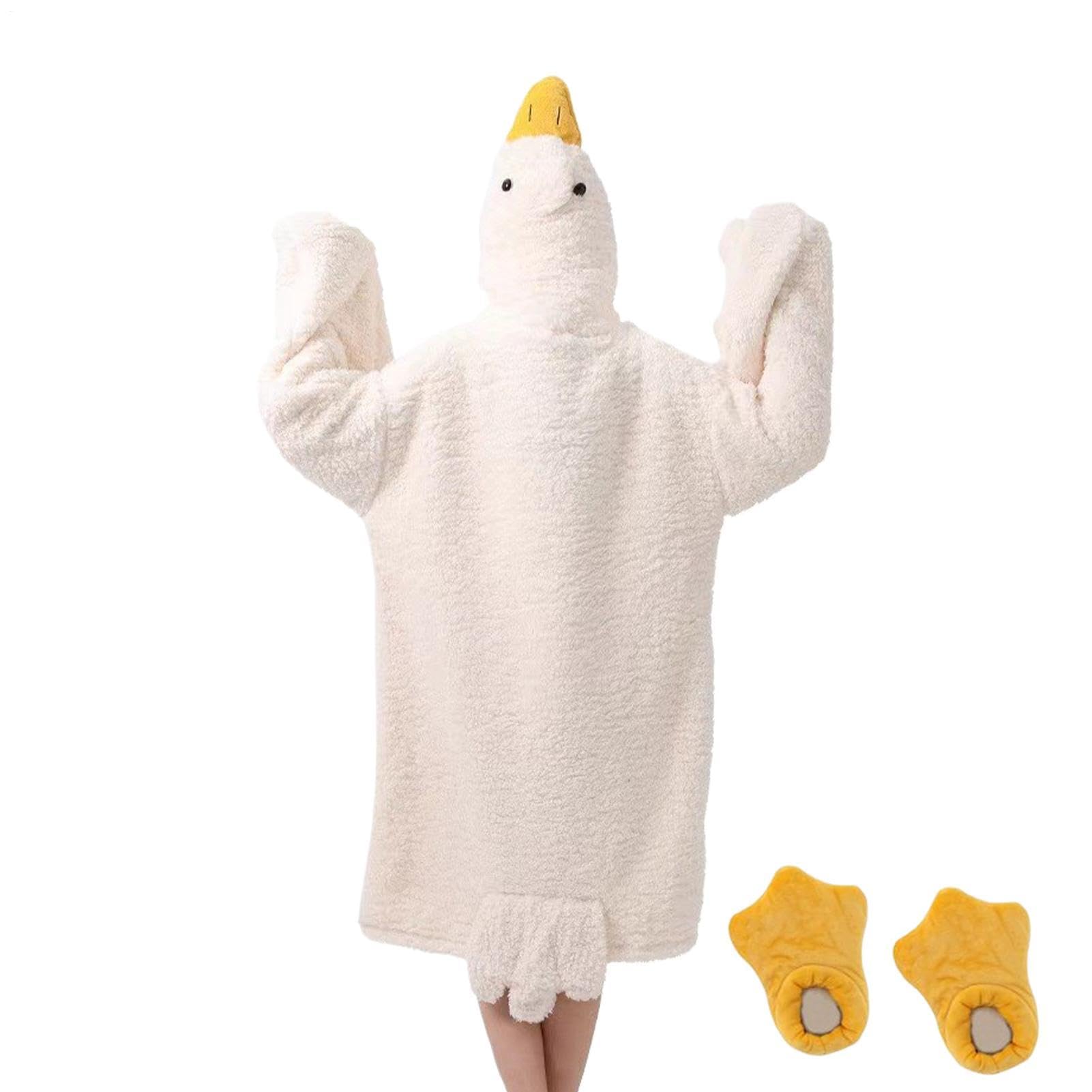 Coperta con cappuccio, design a forma di oca, oversize indossabile, grande coperta con cappuccio per film, serate, feste, riunioni di famiglia, campeggio, viaggi, casa, soggiorno, camera da letto