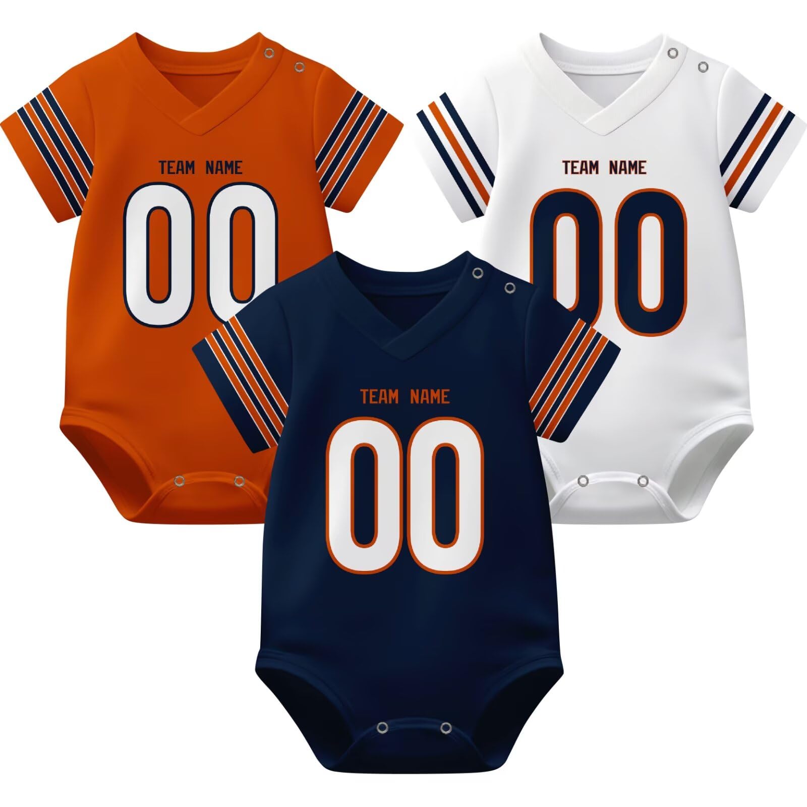 KREDE Baby Clothes Unisex Bodysuit Jersey Style Custom Name Number for Baby Boys