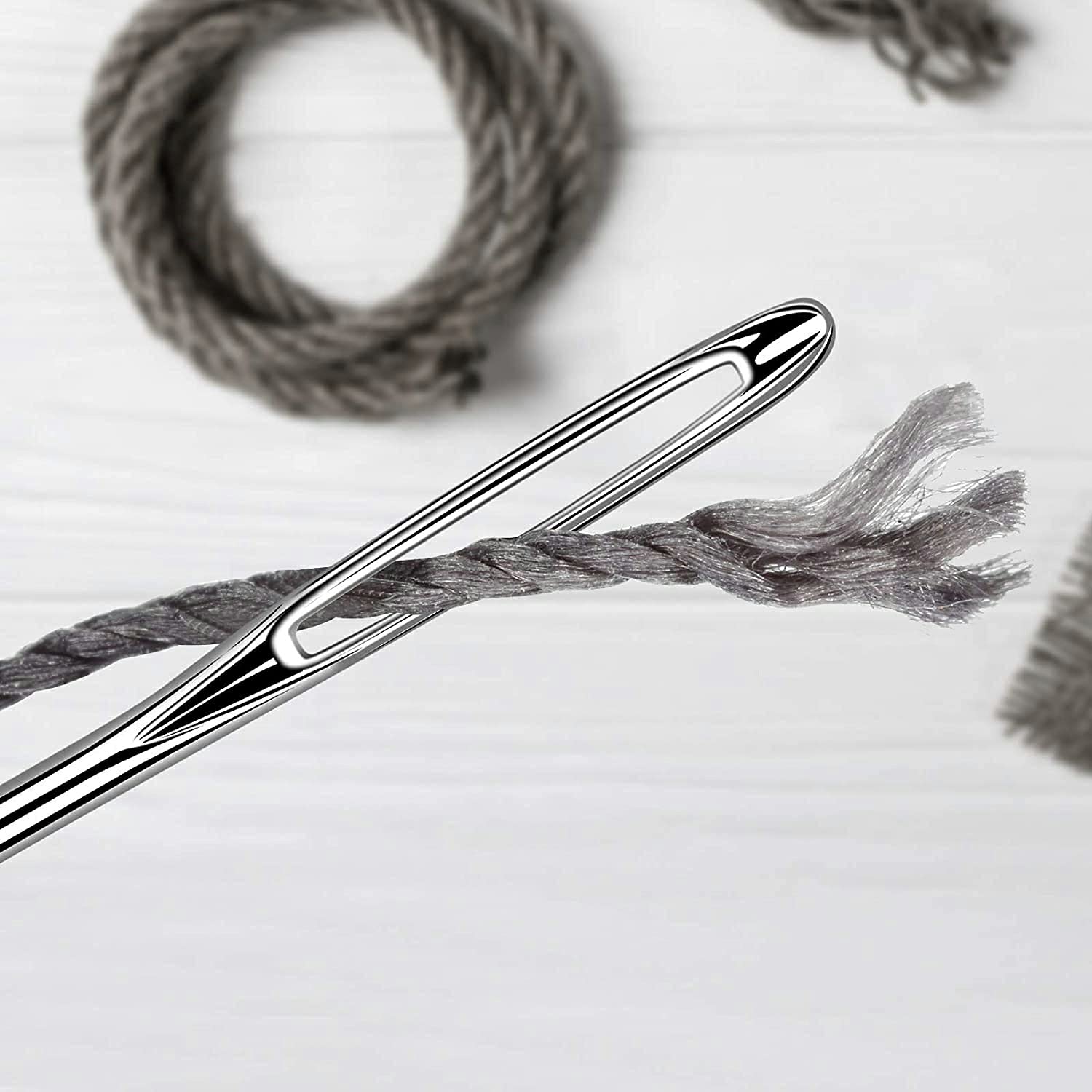 Lot De 21 Aiguilles à Coudre à Gros Chas - 5,1 Cm - Aiguilles à Coudre Dans Un Tube De Rangement