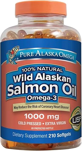 Aceite de salmón salvaje de Alaska Omega-3, 1000 mg cápsulas blandas, aceite de salmón salvaje de Alaska, aceite de salmón salvaje Omega 3, aceite