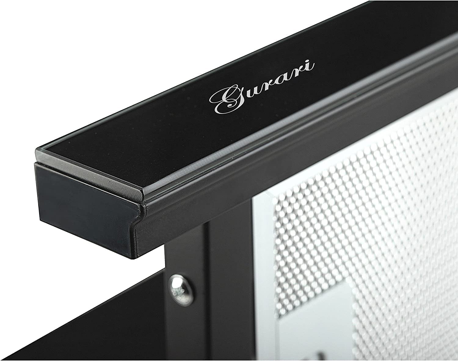 Gurari Campana extractora plana GCH B 117 BL Prime Incl. recirculación de aire, juego de extracción, campana extractora 60 cm, negra, cristal negro, 1000m³/h, aspiración muy potente, aire extraído