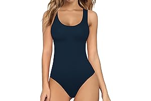 MANGOPOP Womens Scoop Neck Sleeveless Tank Top Bodysuits Sexy Backless Ribbed Body Suits Jumpsuit