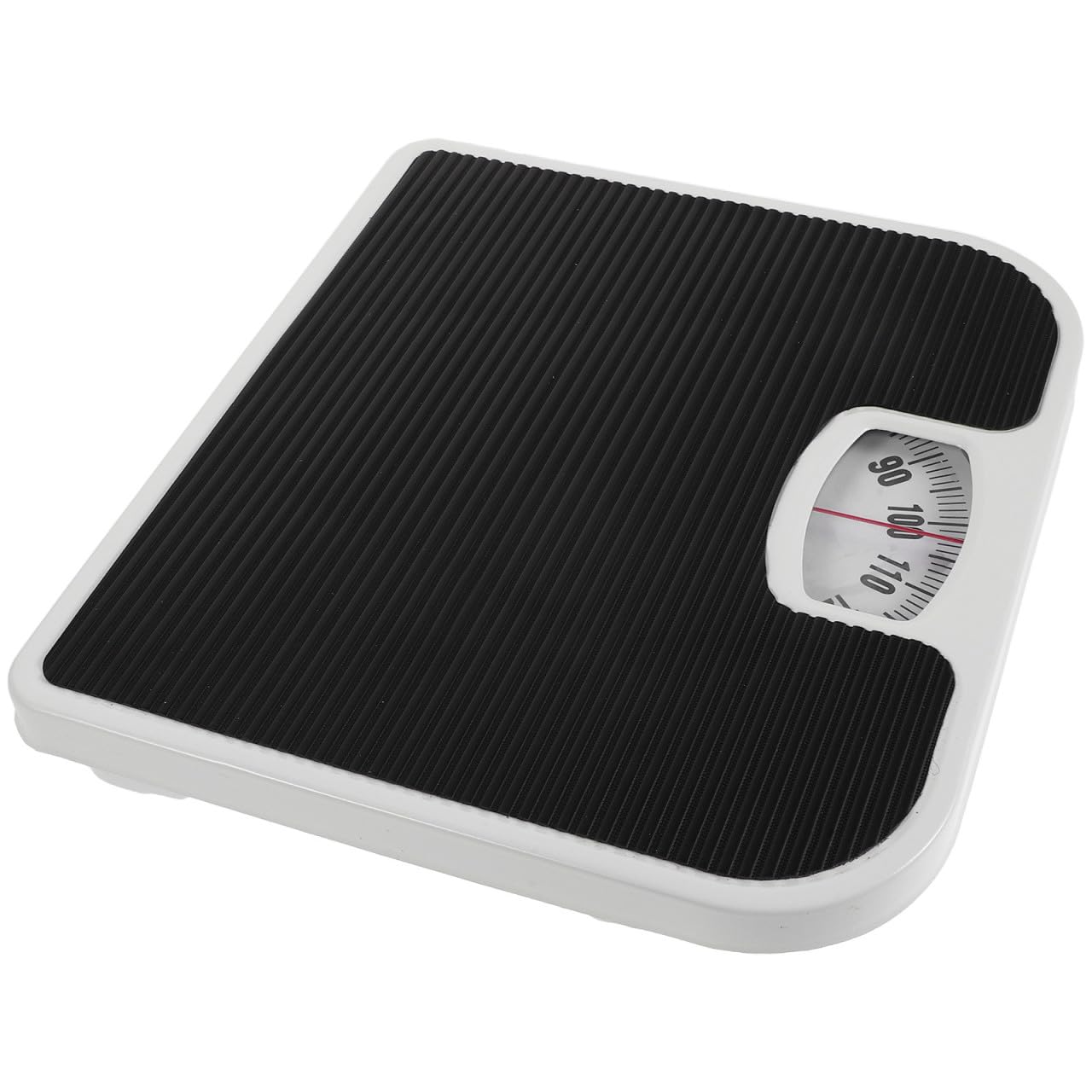 KICHOUSE Mechanische Körperwaage Rutschfester Standfuß Verdickter Körper Mechanische Waage Schwarz Pu/eisen/silikon für Badezimmer und Zuhause