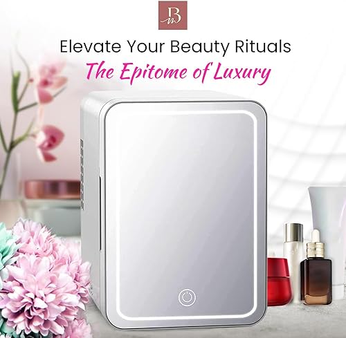 Miniatura 6 de BEAUTY ME Mini refrigerador de belleza con espejo, mini refrigerador de 4 litros, enfriador y calentador, mini refrigerador para cuidado de la piel