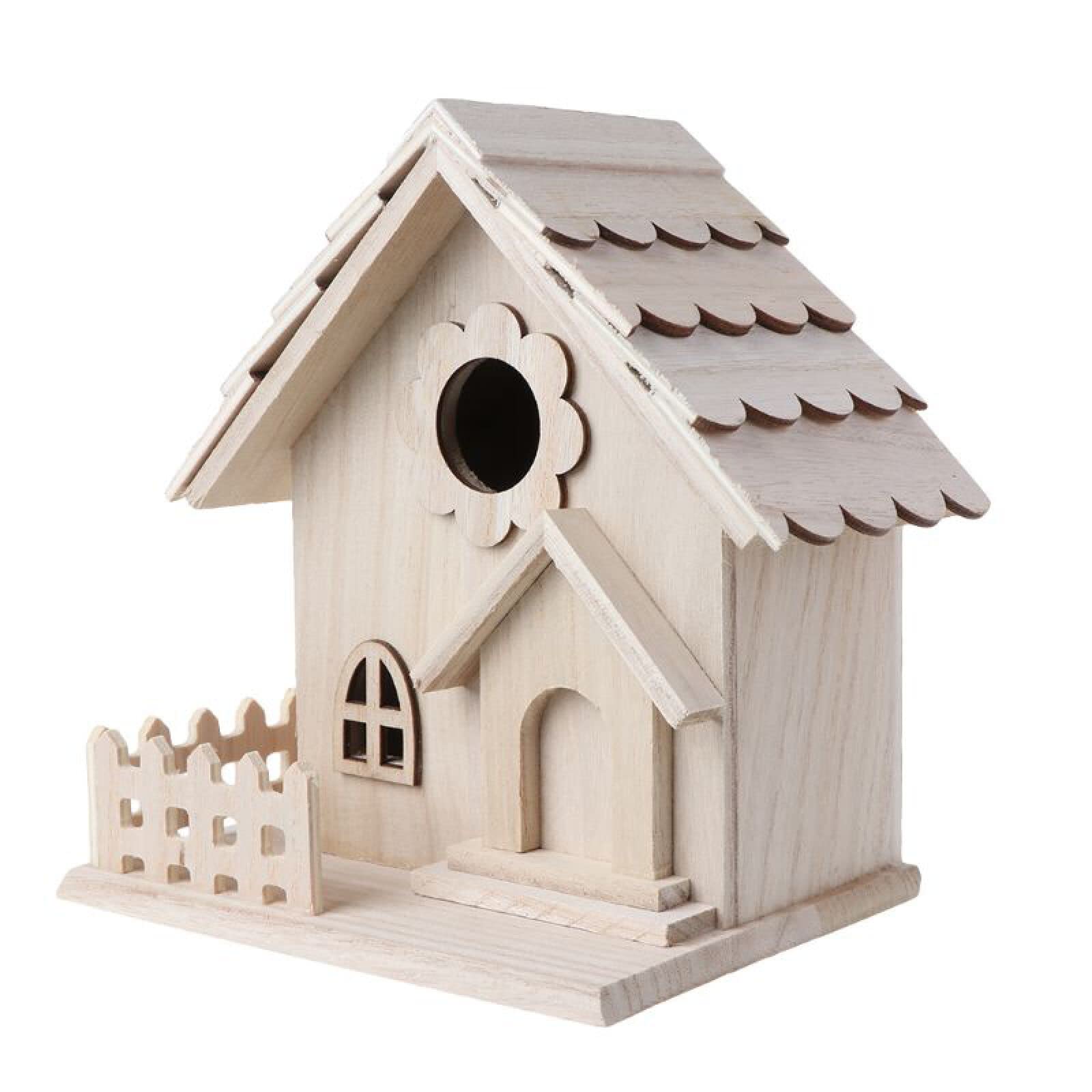 Casetta per uccelli in legno per uccelli da giardino, cortile, decorazione per la casa, gabbia di allevamento