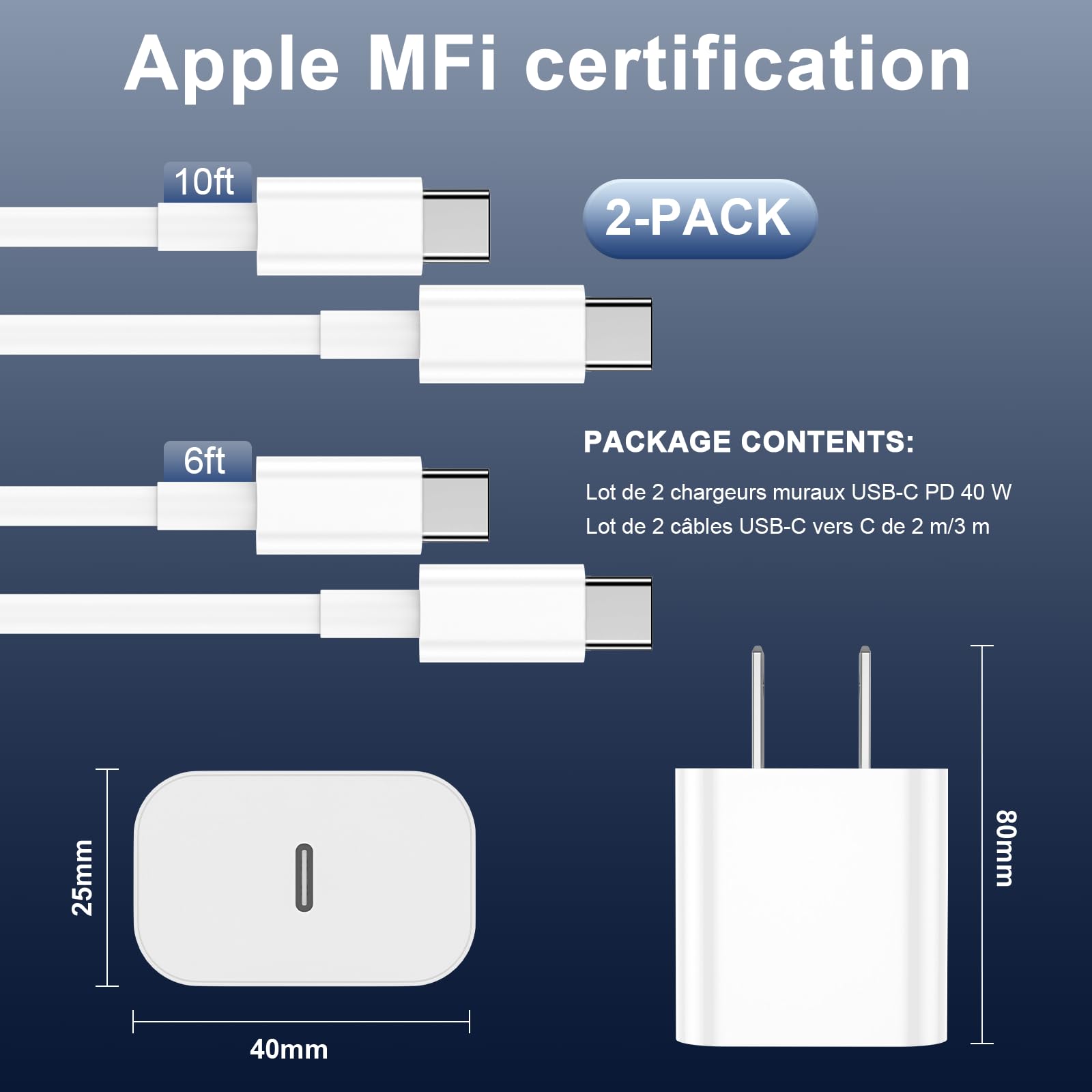 Caricabatterie per iPhone 17, 16, 15, ricarica rapida, confezione da 20 W, per Apple iPad, USB C, con cavo da USB C a C da 1,8 m, per iPhone 17/Pro/Pro Max/17 Air/16/16 Pro/16 Pro Max/15/Plus/Pro/Pro