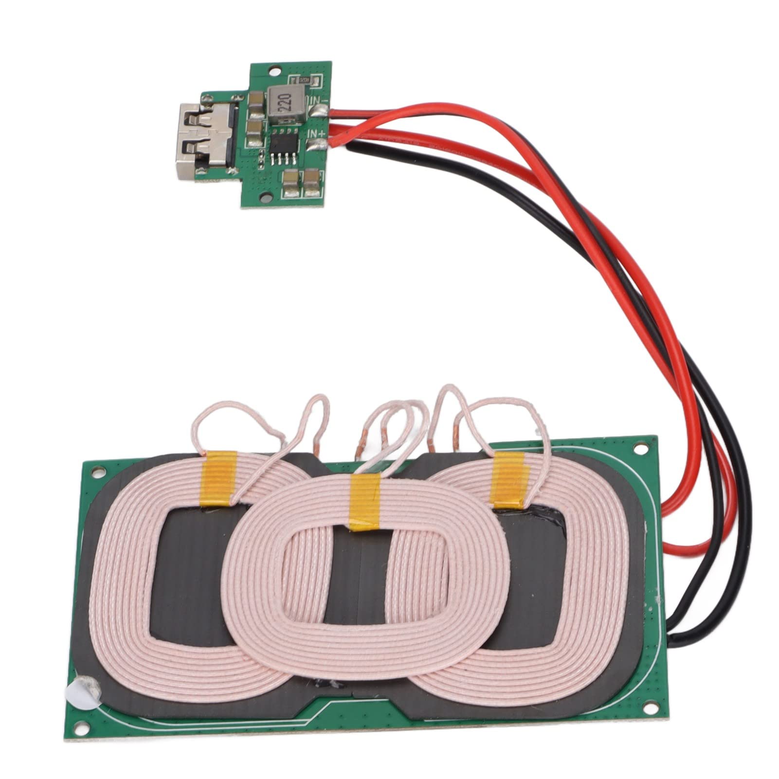 DIY Wireless Charging Pad, 3 Coils QI Wireless Charger Module Plug and Play High Efficiency for QI Wireless Device