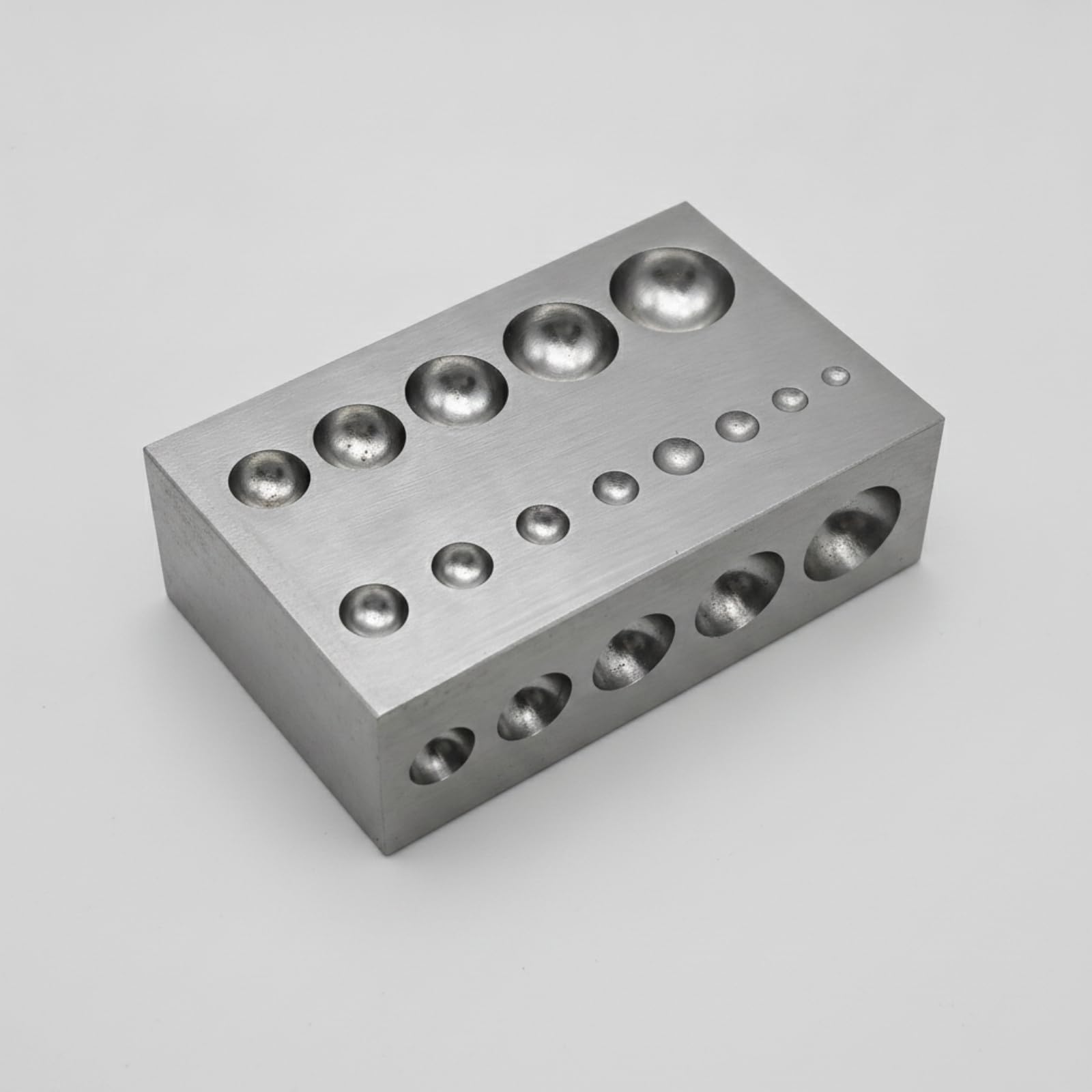 Jewelry Forming Anvil Schmuckamboss Formblock Treibblock Richtblock aus Stahl mit Polierten Hohlmulden für Präzises Formen Und Glätten für, A-Modell 102x64x34mm, 1580g, Lochgrößen 5-20mm