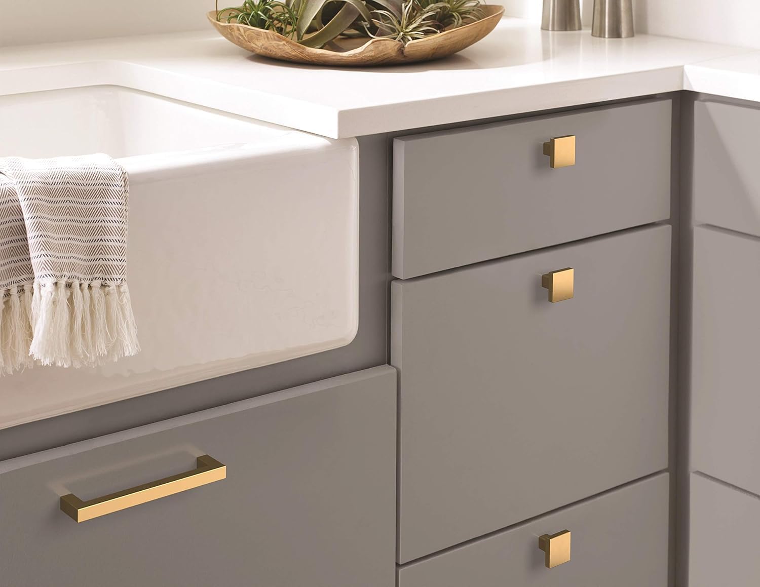 Amerock | Cabinet Knob | Champagne Bronze | 1-3/16 inch (30 mm) Length | Monument | 1 Pack | Drawer Knob | Cabinet Hardware
