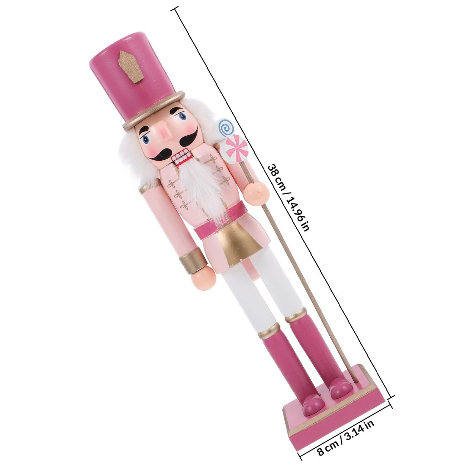 FRCOLOR Weihnachtsdekoration Nussknacker Figur Holz 38cm Bunte Malerei Deko für Innen Festliche Saison