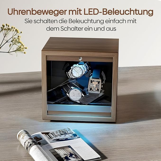 Olvy Uhrenbeweger für Automatikuhren Uhrendreher mit Leisem Motor