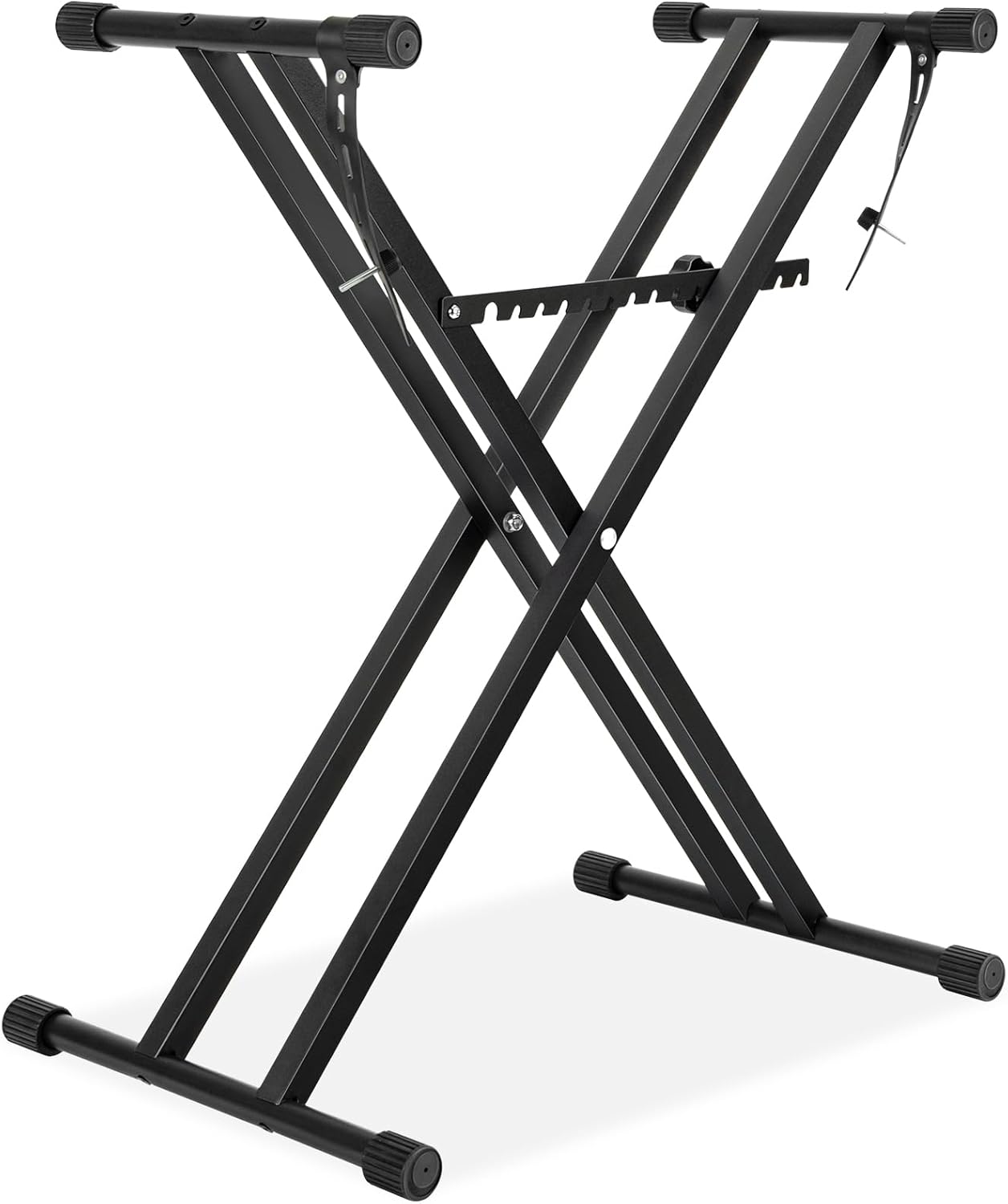 AODSK Double X Keyboard Stand - Adjustable Height 20.47-36.6 Inches, Adjustable Width 15.75-34.5 Inches, with Locking Straps, 132 lbs Load Capacity, Compatible with Keyboards From 61 to 88 Keys