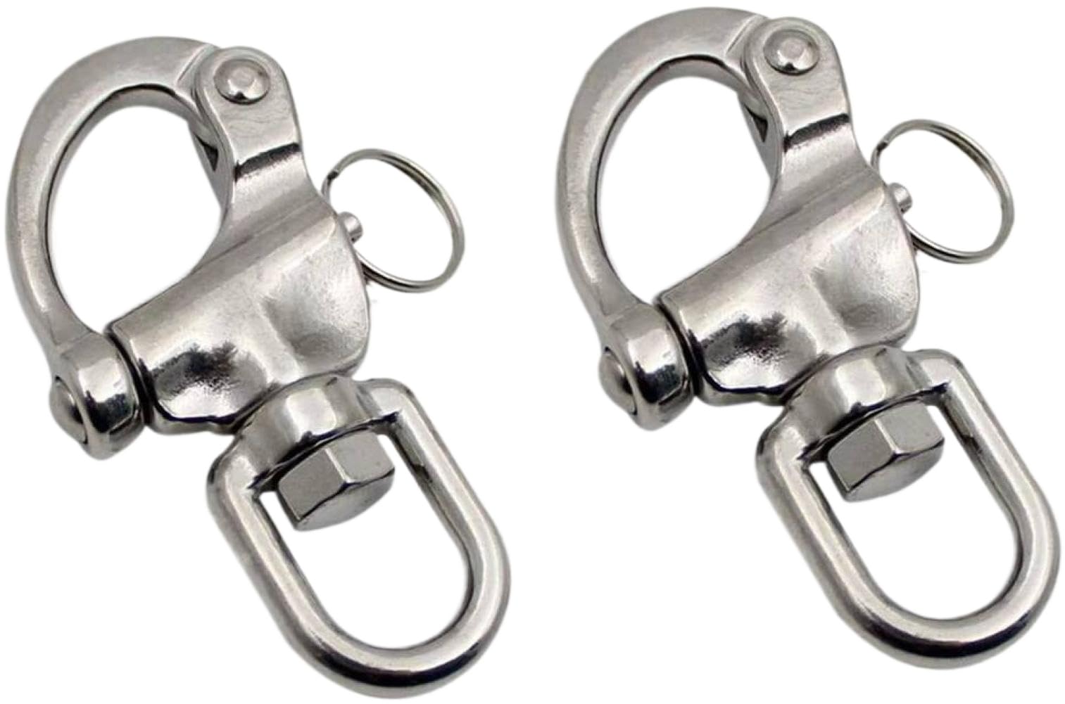 Moschettone Girevole in Acciaio Inox con Sgancio Rapido 2-3/4 Pollici per Attrezzatura Nautica Compatibile con ISURE Marine