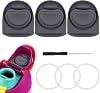 3 Sets Replacement Stopper and O Ring Gasket Compatible with Owala FreeSip 24oz 32oz,Water Bottle Lid Insert Cap Silicone Seal Parts for Owala 16/19/24/32/40oz Mouthpiece Accessories(Gray)