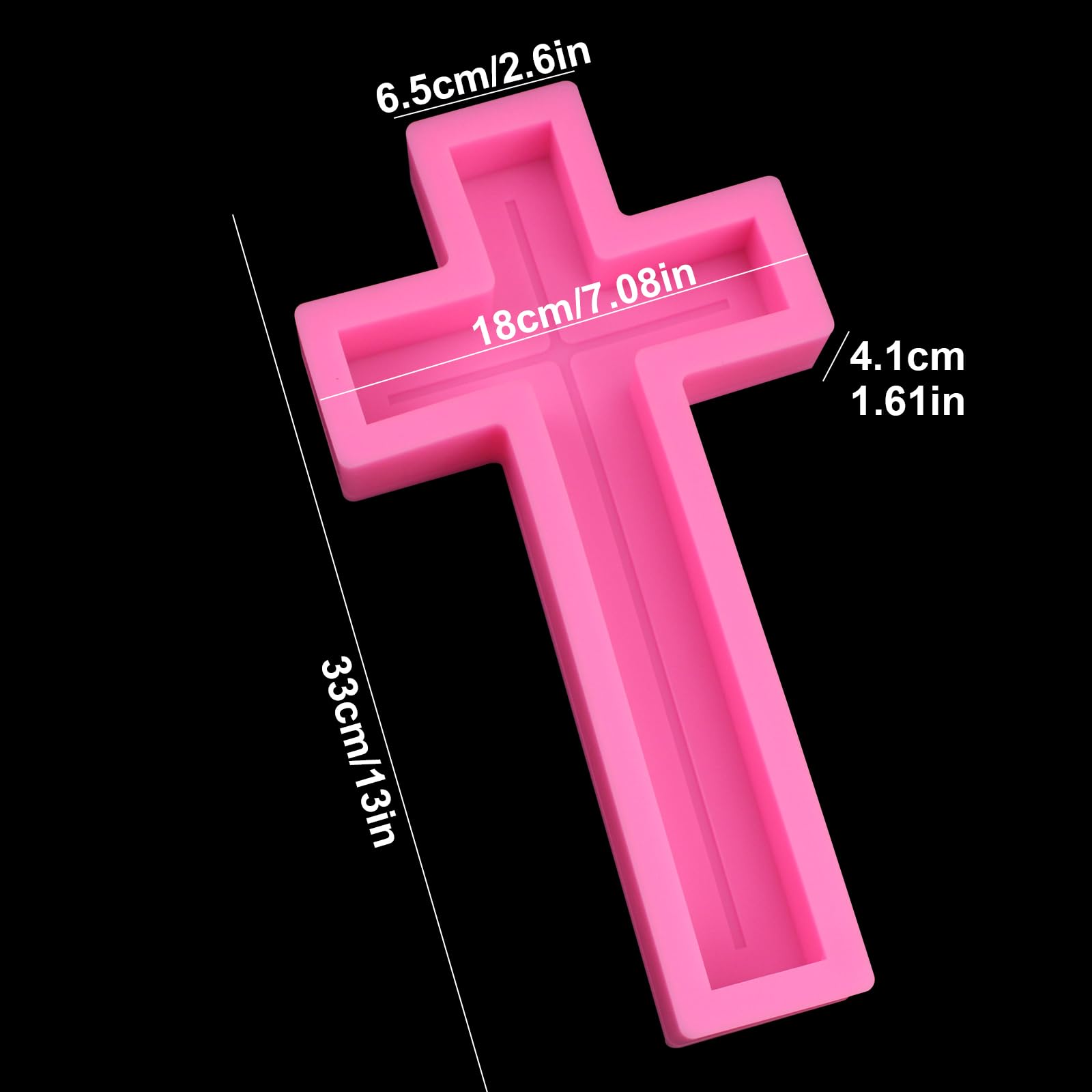 Silikonform für Kerzen, 33 cm, super großes Kreuz, Silikonform, 3D-Kreuzkerzenherstellung, große Harzgussform für Kerzen, Wachs, Schokolade, Anhänger, Kunstharz, Handwerk