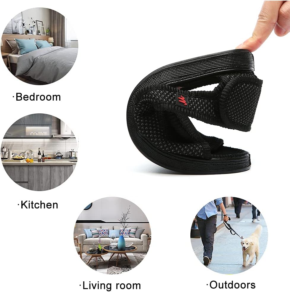 Open Toe Breathable Diabetic Slippers for Men, Extra Wide Width Adjustable Edema Sandals for Elderly, Extra Wide Indoor Outdoor House Shoes