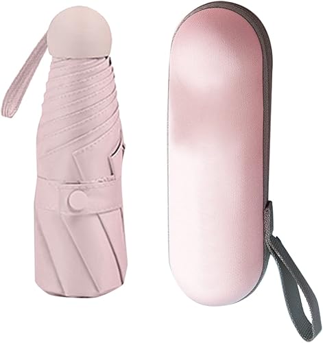 plplaaoo Paraguas de bolsillo, mini paraguas, paraguas pequeño, paraguas pequeño para bolso, mini paraguas de sol, paraguas de cápsula, mini