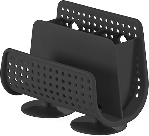 Miniatura 5 de madesmart Soporte de esponja con ventosa para fregadero de cocina, orificios de ventilación, superficie de agarre suave, 4.25 x 2.75 x 2.25