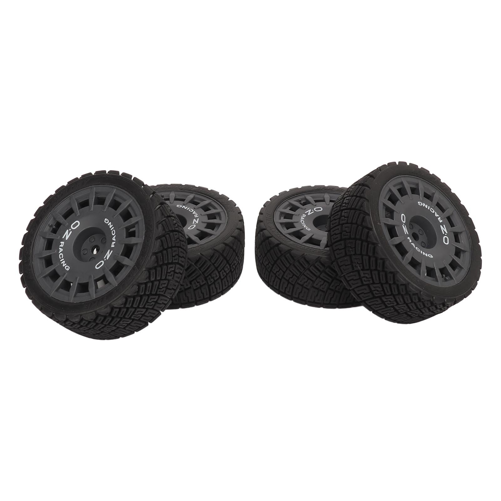 4 pezzi di ruote in gomma per auto RC, pneumatici da strada in scala 1/10 con elevata resistenza all’usura e forte ammortizzazione, pneumatici a superficie liscia per drifting, (Nera)