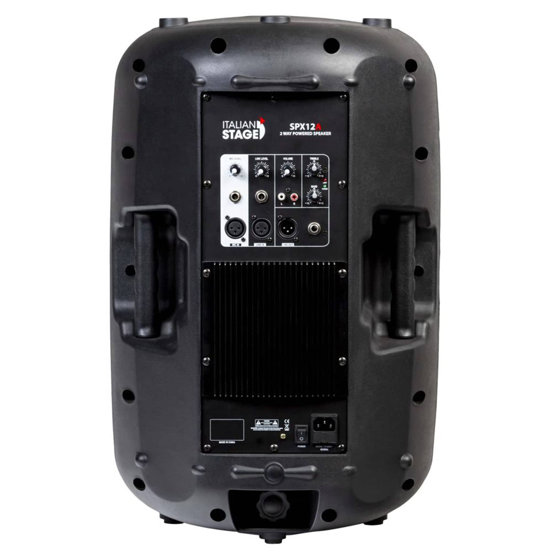 Italian stage IS SPX12A - cassa audio attiva biamplificata da 400 watt di picco e cono da 12", per karaoke, locali, bar e altro, Nero