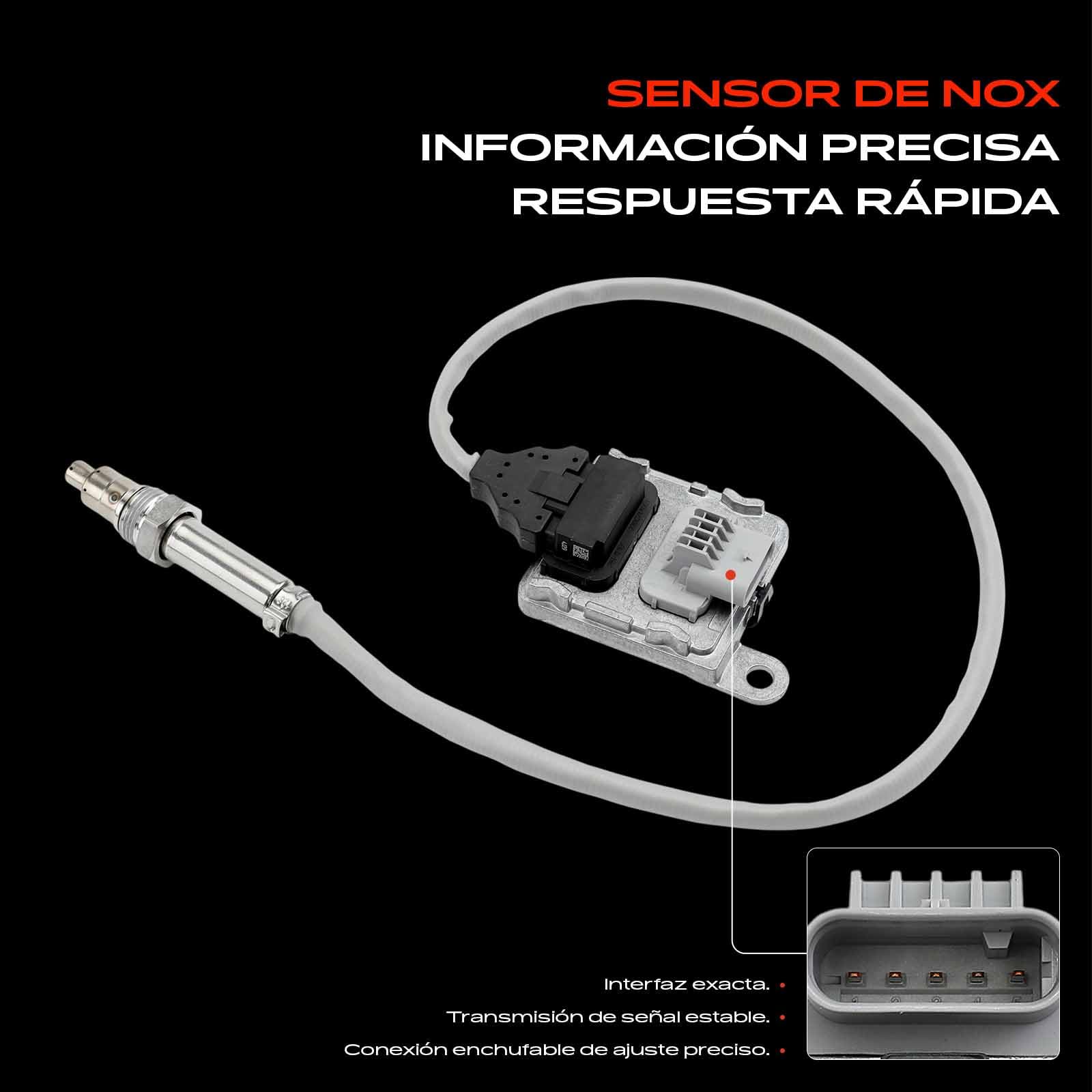 Frankberg Sensor de NOx 5 Polos 9821121180 | Compatible con: 508 SO I 8E, Caja Experto V, Plataforma plana/chasis V inestable, Caja de socio/MPV K9