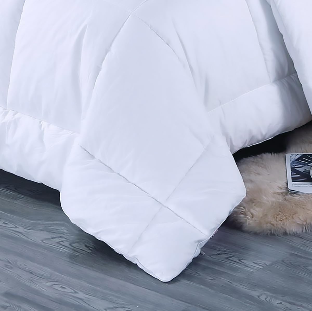 MASMAS Edredon Cama Invierno, Relleno Nordico Cama de 450 gr/m², Edredón Nórdico de Fibra Extrasuave Antiácaros y Antibacterias, Color Blanco (220X220CM)