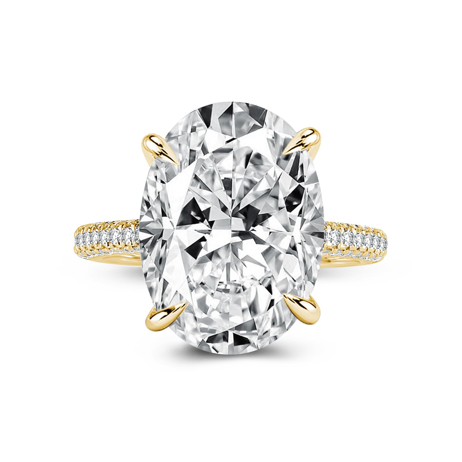 RODIFFY 5.0/8.0CT Excellent Oval Cut Engagement Ring,D-Color VVS Big CZ Gemstone S925 Promise Ring
