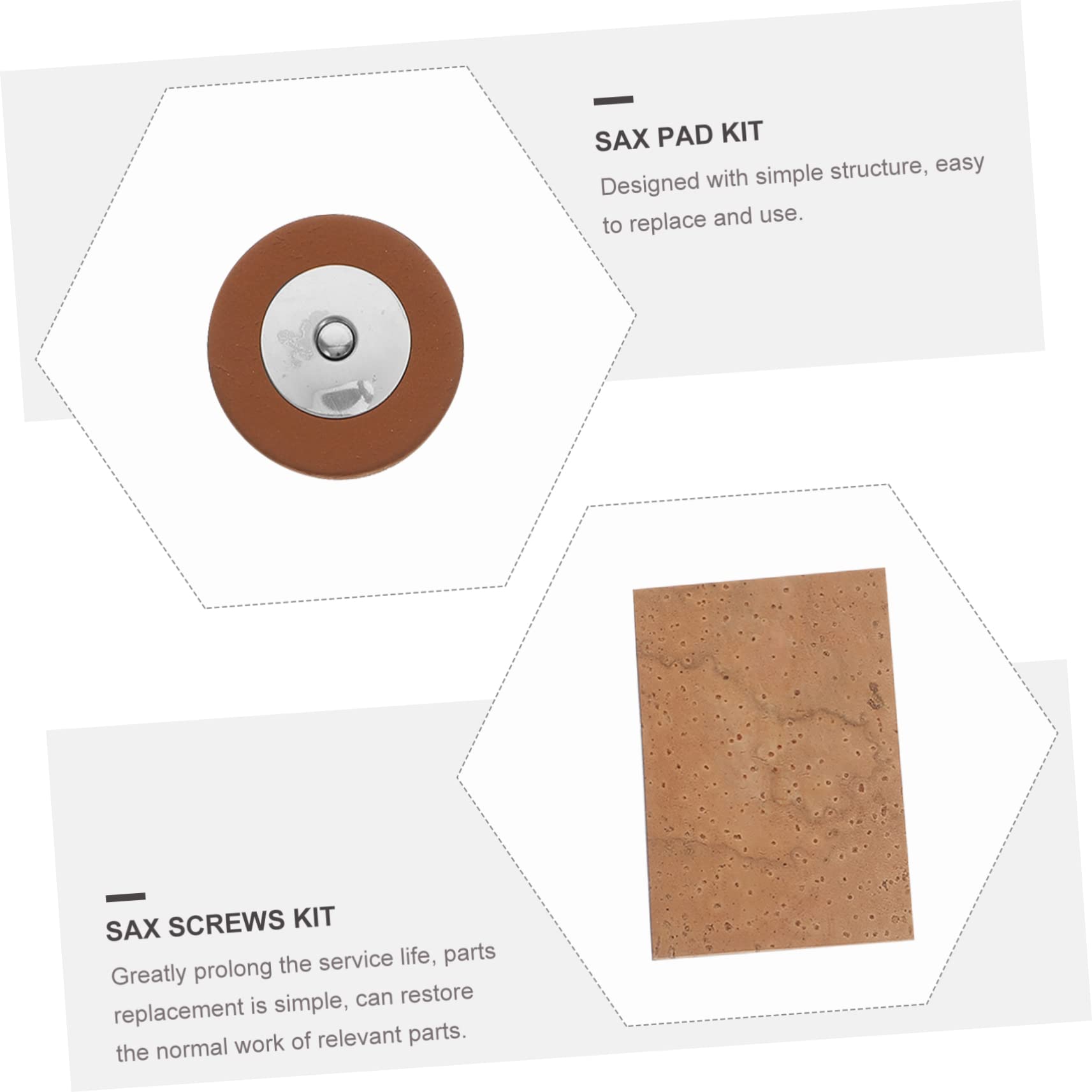 ibasenice Kit di Riparazione per Sassofono Contralto Parti di Riparazione Viti Cuscinetti Accessori per Manutenzione Strumenti a Fiato Sax Contralto