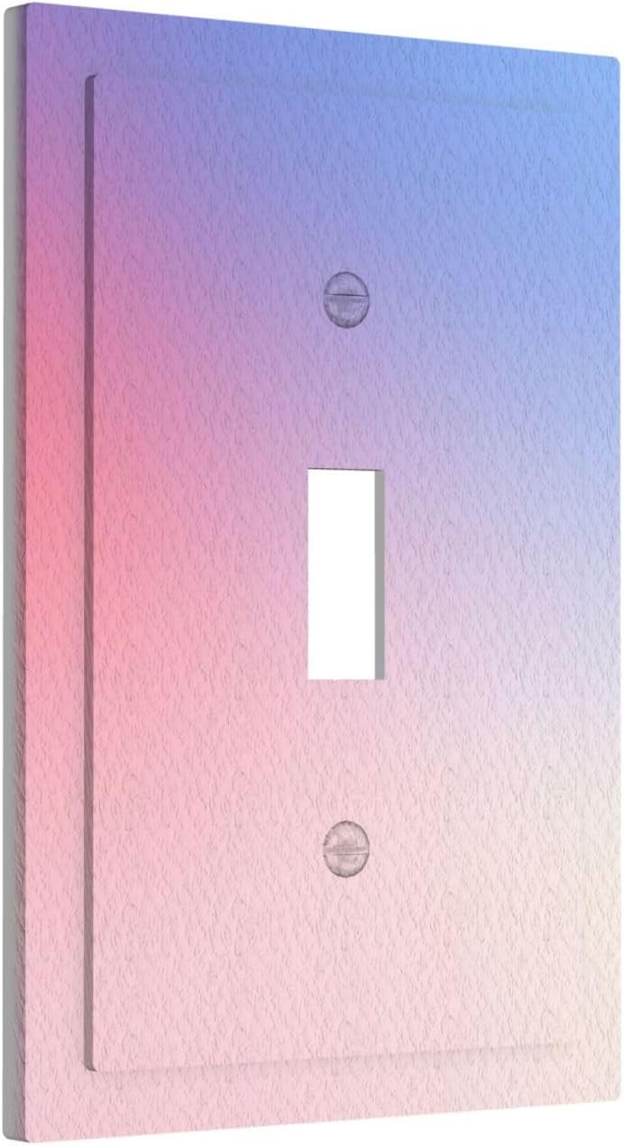 Decorative Light Switch Cover Plate Pink Purple and Blue Gradient 1 Gang Single Toggle Wall Plates for Electrical Outlet Covers Switch Plate Covers Faceplate for Bedroom Kitchen Home Decor image 3