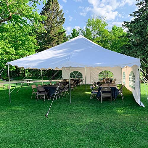 Quictent 20'X 20' Heavy Duty Fire Retardant Pole Tent Weekend Canopy With Sidewalls-Easy Set Up With 80 Person Capacity, Outdoor Canopies For Parties, Weddings, And Events (White) #TOP2