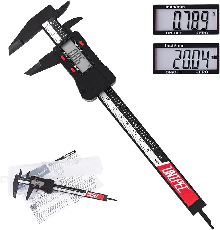 Micrómetro de calibre digital de 6 pulgadas | Cuerpo ABS, pantalla LCD, función de apagado automático, conversión de pulgadas y milímetros, medidas precisas