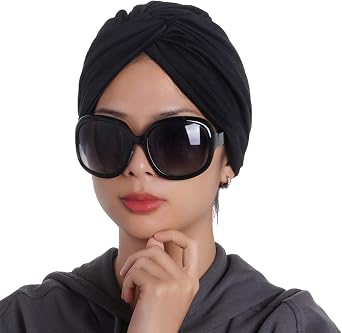 hoyuwak Turbans for Women Satin Lined Hair Bonnet Head Wrap Scarf Cover Durag Headwear Beanie Hat for Sleeping Outing Decor
