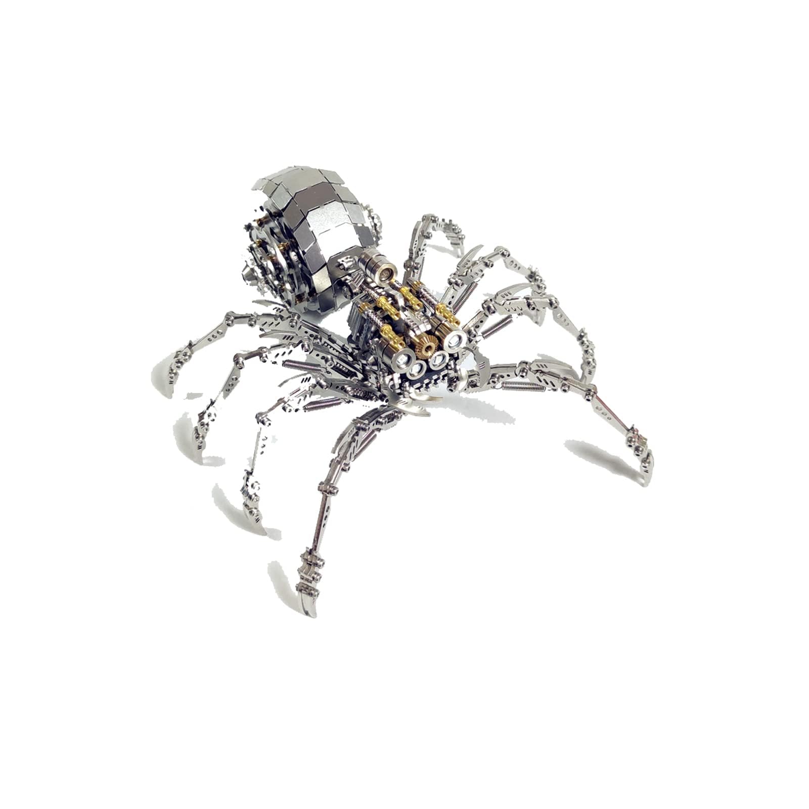 Metalowe puzzle 3D dla dorosłych – pająk metalowy zestaw modelarski ze światłem, zabawka budowlana, model pająka z narzędziami, zabawka biurkowa ze stali nierdzewnej, prezent