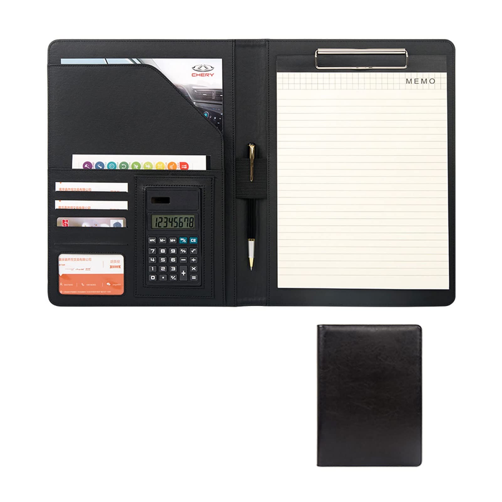 Portafolios Profesional Carpeta Ejecutiva Arpan Con Cremallera A4 - Incluye Calculadora Y Bloc De Notas Arpana Carpeta Profesional