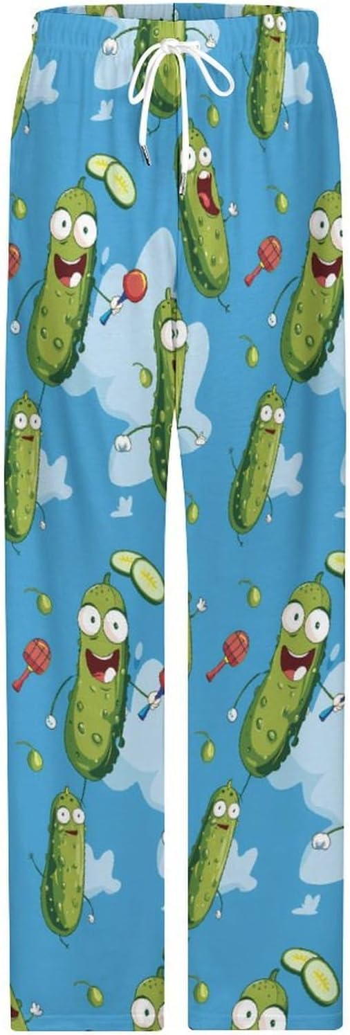 Funny Pickles Playing Picklesball Women's Pajamas Pants Lounge Bottoms Trousers Sleepwear Nightwear Pjs