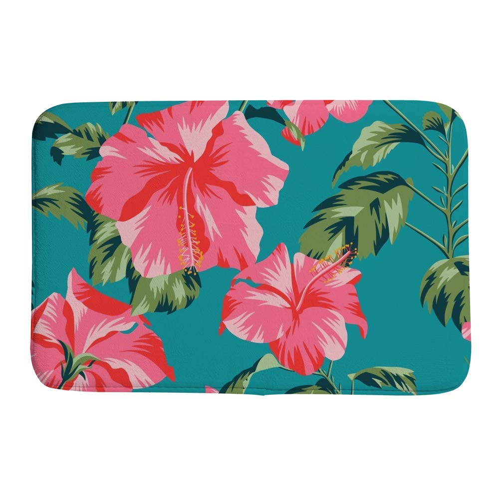 Tapis de bain absorbant en velours floral pour sortie de douche