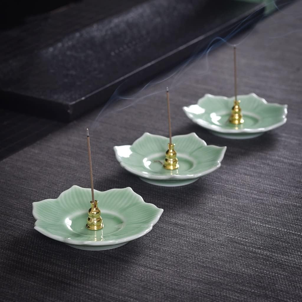 Incense Burner Incense Burner, Incense Holder with Incense Sticks, Hand Made Ceramic Incense Stick Burner, for Stress and Anxiety Relief Incense Source (Color : A)