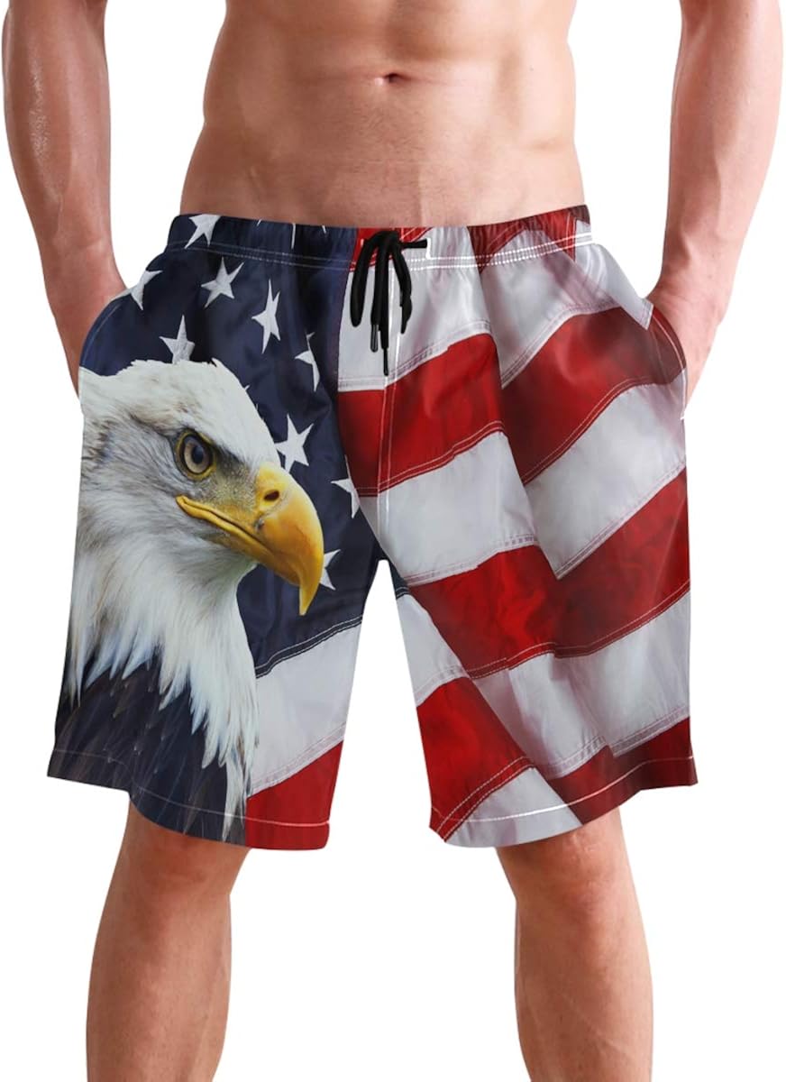 Bald eagle swim trunks Clearance