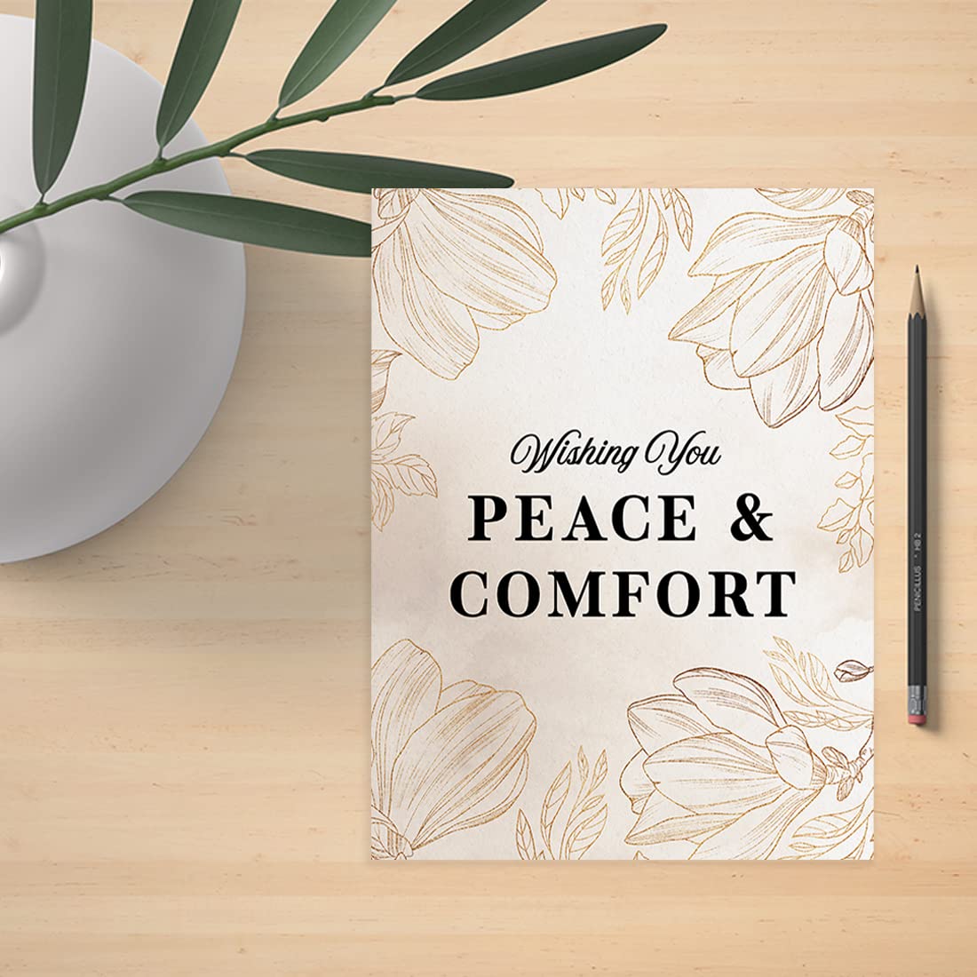 Andaz Press Jumbo Sympathy Card with Envelope, Sorry For Your Loss