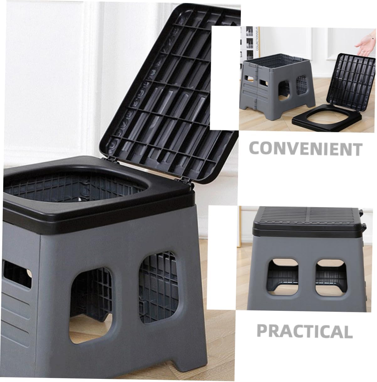 Portable Folding Toilet for Adults Compact Easy Use Travel Potty for Camping Road Trips and Outdoor Activities Material Space-Saving Design