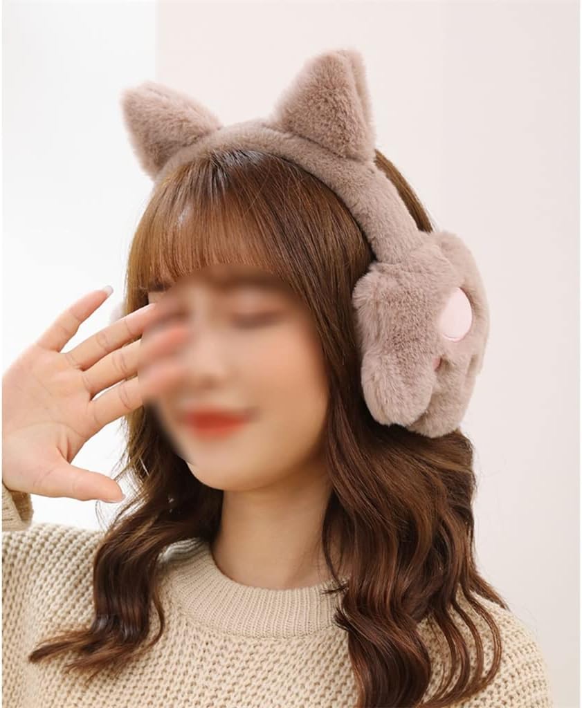Winter Earmuffs Autumn and Warm Women's Ear Protection Antifreeze Cute Cat Claw Korean Hats
