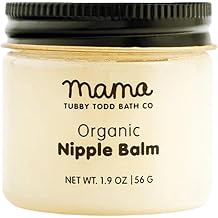 Tubby Todd Nipple Balm, Lanolin-Free Organic Balm for Breastfeeding | Safe for Moms and Babies, Fragrance Free