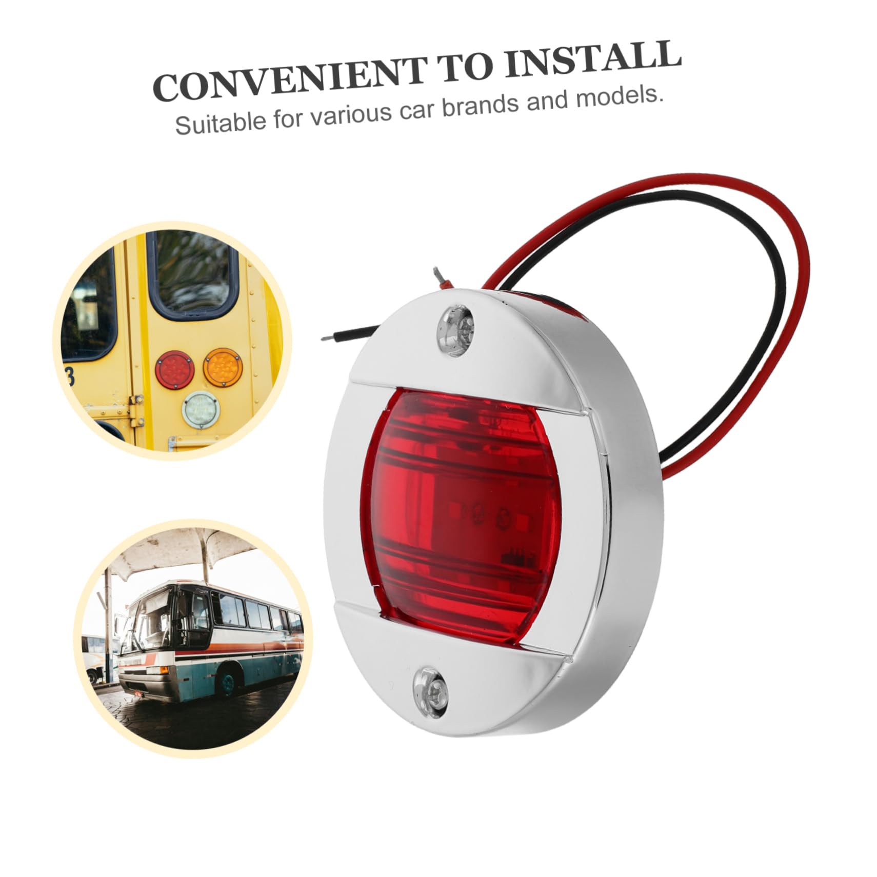 4 Luces de Señalización Laterales LED Redondas para Remolque y Vehículo, Abs, Instalación Fácil, Uso Versátil