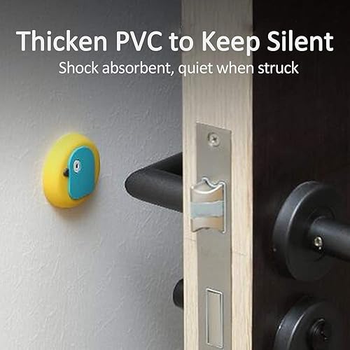 Miniatura 4 de Protector de pared para tope de puerta, paquete de 6, silencioso, goma suave a los golpes, protectores de pared con adhesivo 3M autoadhesivo para