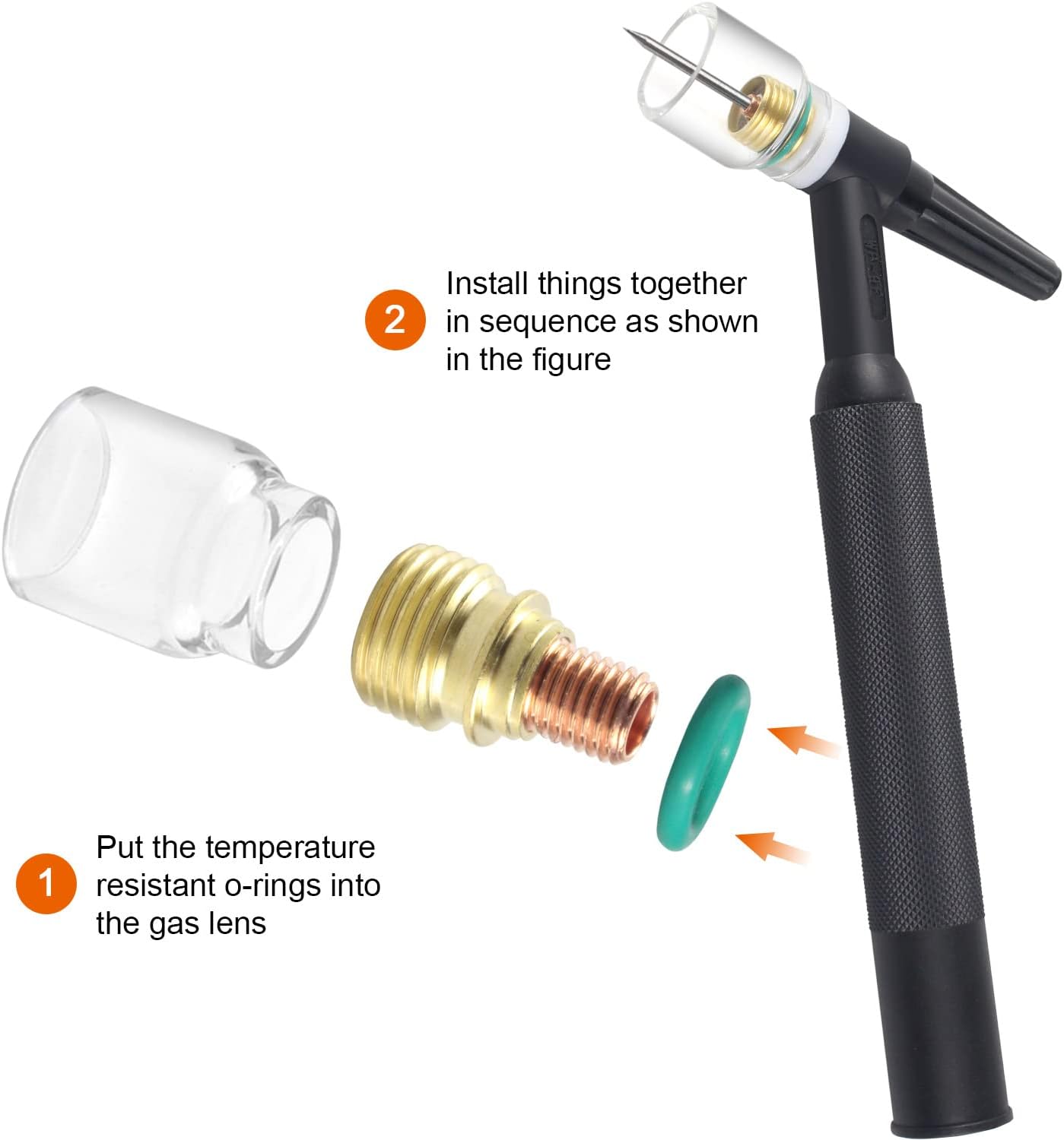 TIANLYLIN 39pcs TIG Gas Lens Collet Body & 4# - 12# Cup Kit DB SR WP 9 20 25 TIG Welding Torch - - 