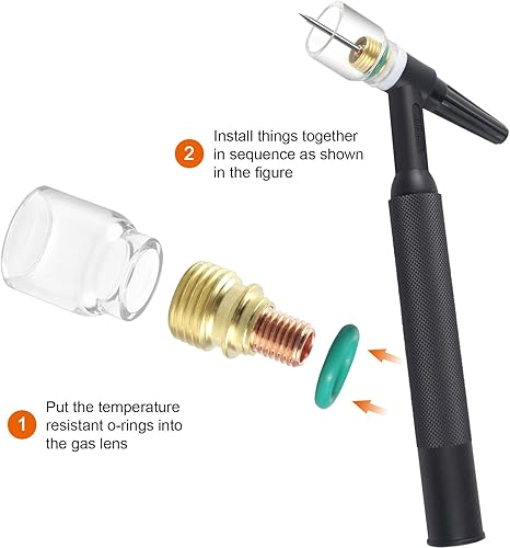 Miniatura 2 de 40 piezas Cuerpo de Pinza de Lente de Gas TIG y Kit de Copa de Vidrio #4  #12 DB SR WP 9 20 25 Antorcha de Soldadura TIG