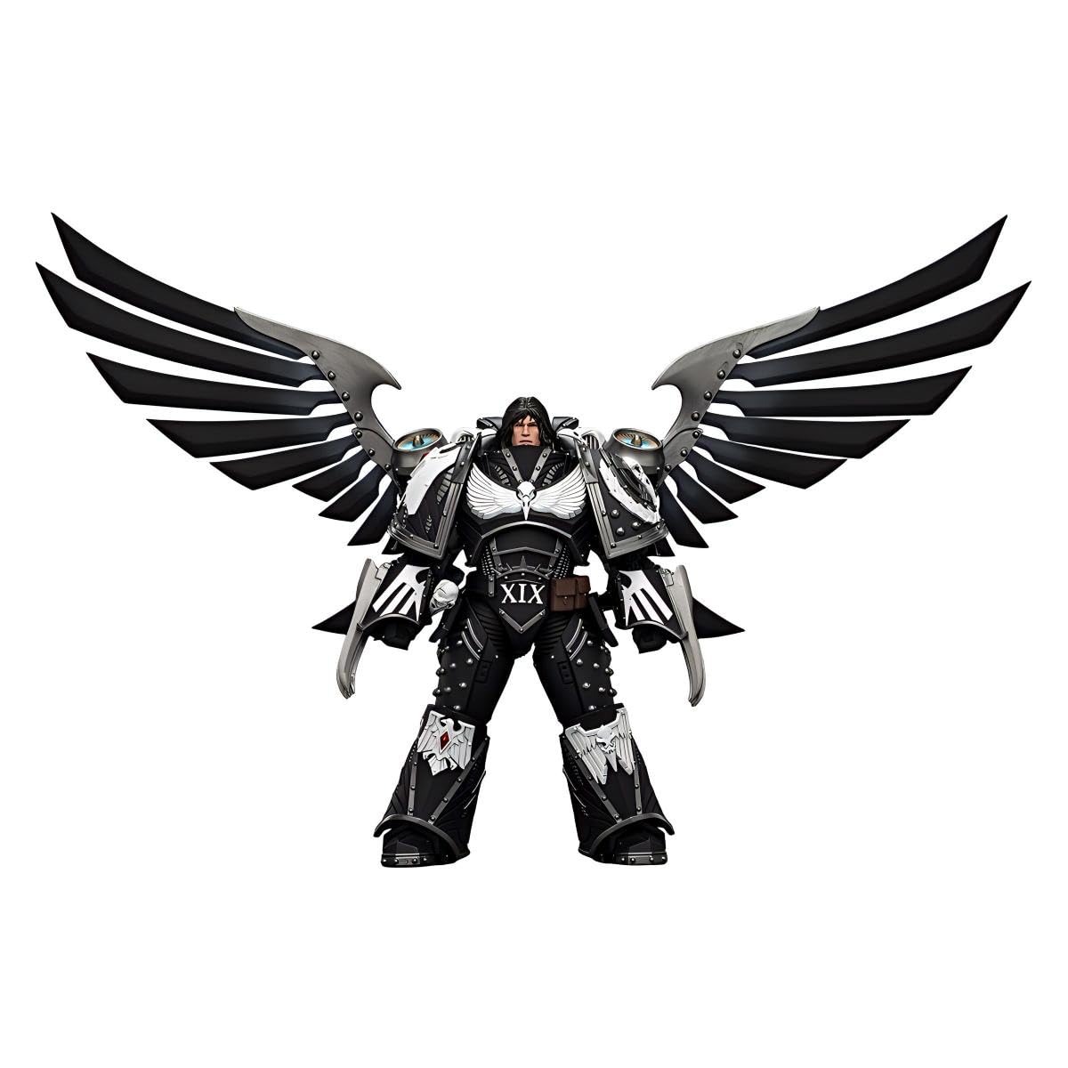 JOYTOY Warhammer 40K 1:18 Raven Guard Corvus Corax, Primarch of the XIX Legion with Artificer-Crafted Lightning Talons, archaeotech Pistols, and Whip Model Birthday Gifts JT04179