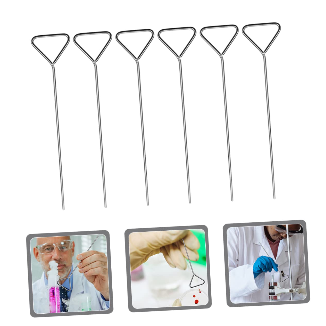 OUNONA 6pcs Stainless Steel Coating Rod Laboratory Wide Spreading Laboratory Tool Lab Tools Cell Spreaders Reusable Cell Cell Spreading Silver